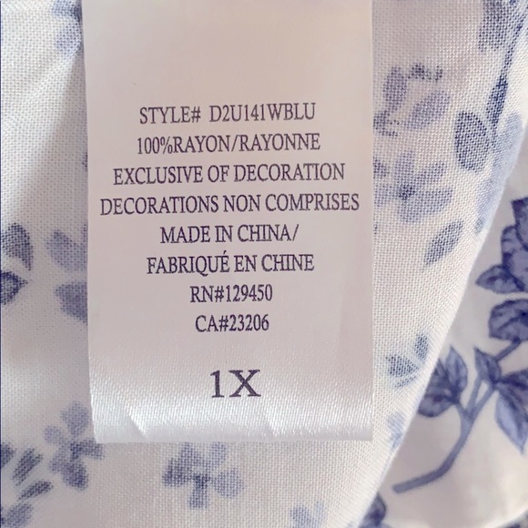 Como Blu Women’s Blouse Size 1x - Picture 4 of 9